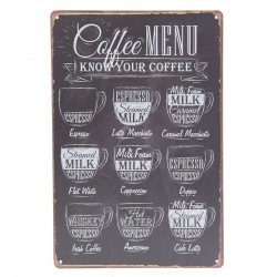 Metalowa Tabliczka Retro z Kawą