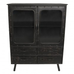 Metalowa Witryna Industrialna Czarna D