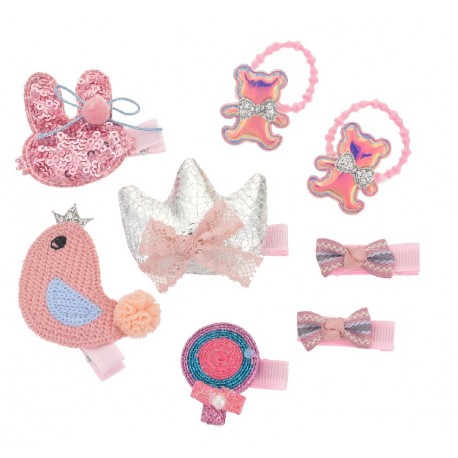Gumki i Spinki Do Włosów Dla Dziewczynki 8szt. A