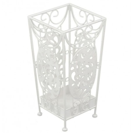 Stojak Na Parasole Prowansalski Metalowy Biały A