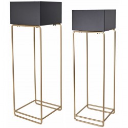 Metalowe Kwietniki Loft Grafitowe 2szt.