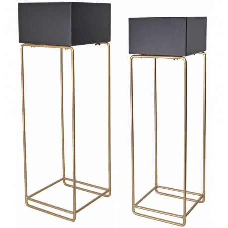 Metalowe Kwietniki Loft Grafitowe 2szt.