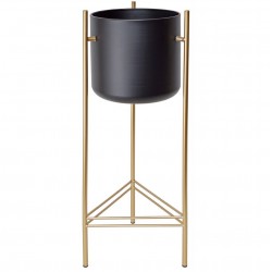 Metalowy Kwietnik Czarno-Złoty w Stylu Skandynawskim C