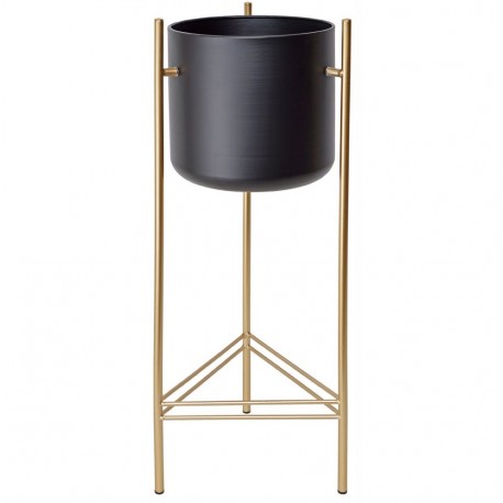 Metalowy Kwietnik Czarno-Złoty w Stylu Skandynawskim C