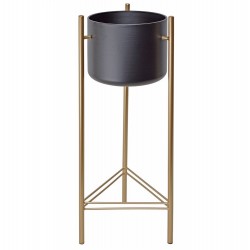 Metalowy Kwietnik Czarno-Złoty w Stylu Skandynawskim B