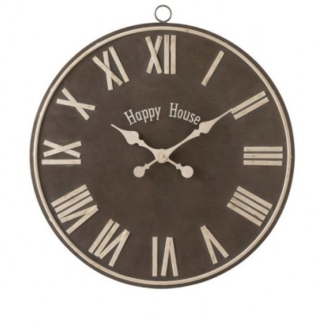 Metalowy Zegar Retro Happy House