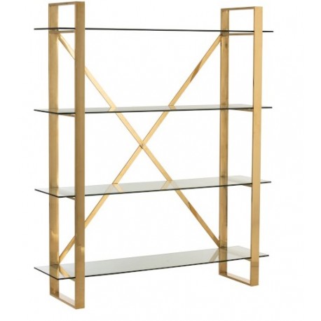 Złoty Regał Ze Szklanymi Półkami