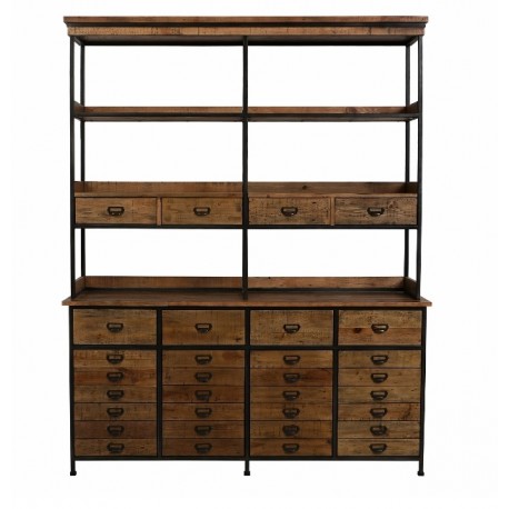 Komoda Belldeco, a tak naprawdę duż abiblioteczka jest zrobiona z drewna i metalu.