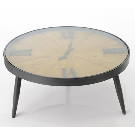 Stolik Kawowy Loft z Zegarem