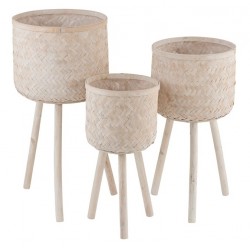 Kwietniki Plecione Beżowe