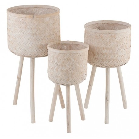 Kwietniki Plecione Beżowe