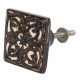 Gałka Meblowa Ozdobna Postarzana Kwadratowa