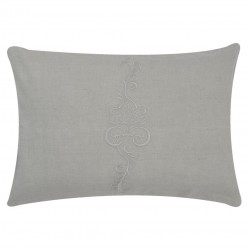 Poduszka Ozdobna z Haftem Szara Prostokątna