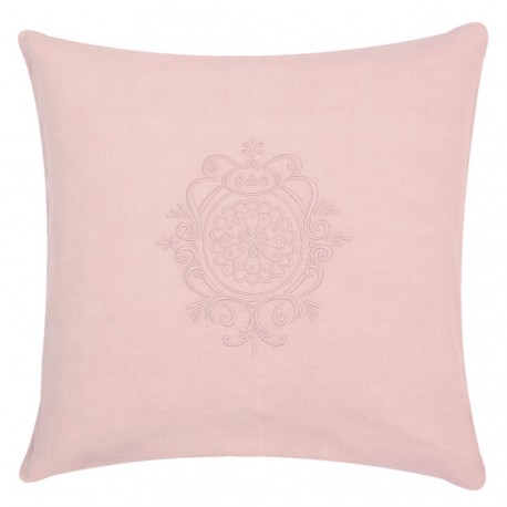 Poszewka Ozdobna z Haftem Różowa B