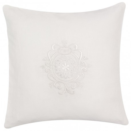 Poszewka Ozdobna z Haftem Biała B