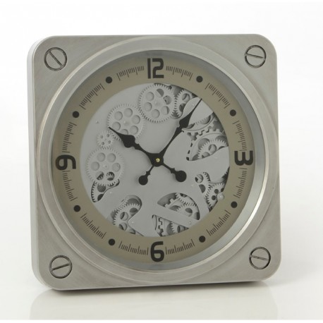 Srebrny Zegar w Stylu Industrialnym A