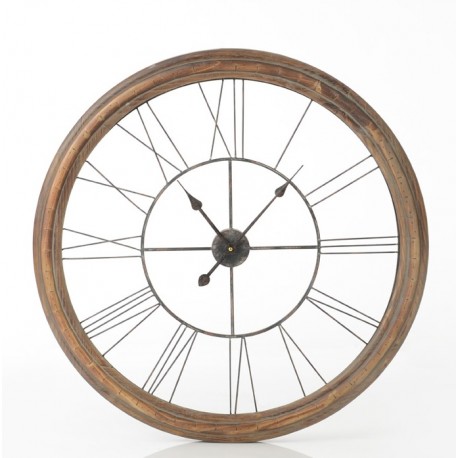 Duży Zegar z Drewnianą Ramą A