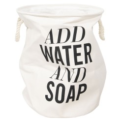 Bawełniany Kosz Na Pranie z Napisami Biały
