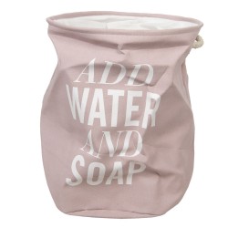 Bawełniany Kosz Na Pranie z Napisami Różowy