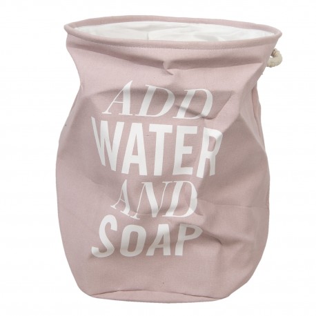 Bawełniany Kosz Na Pranie z Napisami Różowy