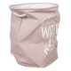 Bawełniany Kosz Na Pranie z Napisami Różowy