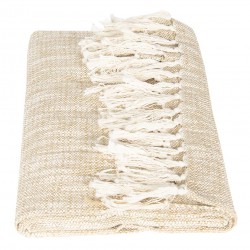 Beżowy Pled z Frędzlami