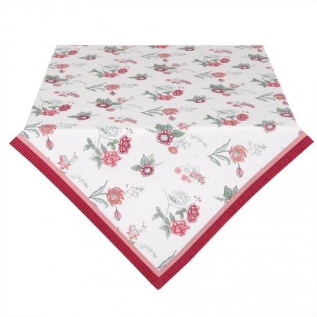  Bawełniany Obrus Czerwone Kwiaty Kwadratowy A