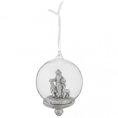 Przezroczyste Bombki z Mikołajem 6szt.