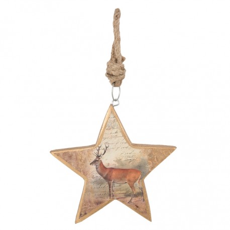 Drewniane Zawieszki Bożonarodzeniowe Gwiazdki 6szt. C