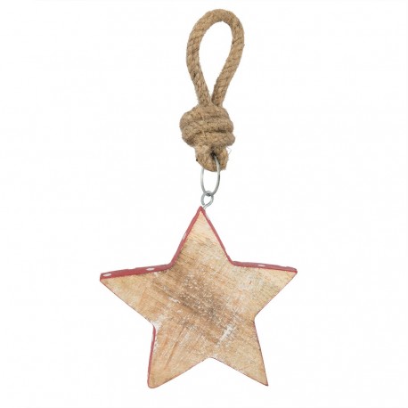 Drewniane Zawieszki Bożonarodzeniowe Gwiazdki 6szt. F