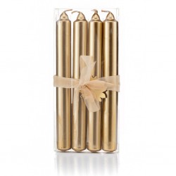 Złote Świeczki Stołowe Aluro 4szt.