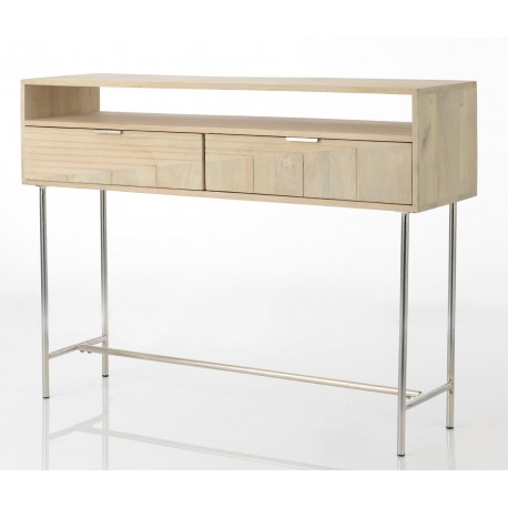 Konsola z Drewna Mango Geometric