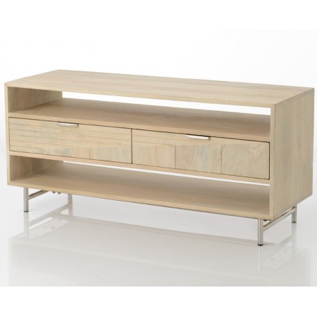 Komoda Pod Telewizor z Drewna Mango Geometric