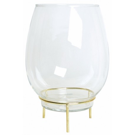 Szklana Osłonka/Wazon Na Złotej Podstawie A