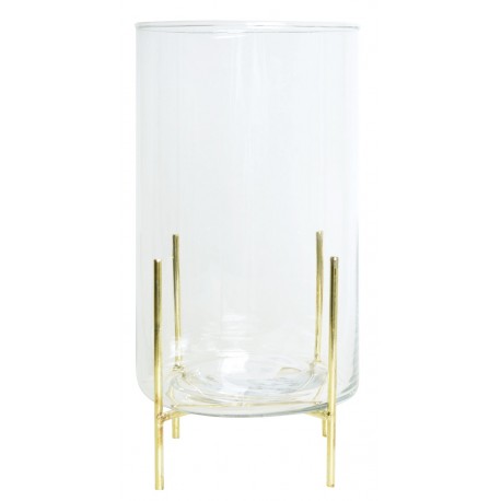 Szklana Osłonka/Wazon Na Złotej Podstawie D