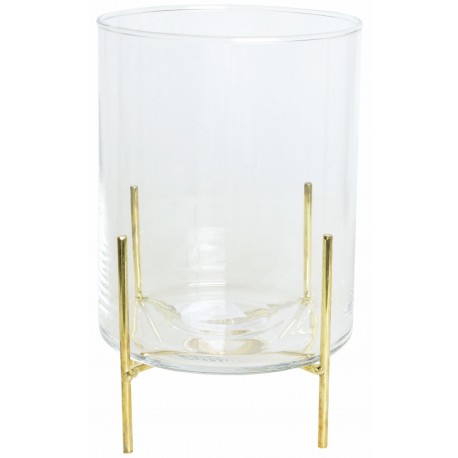 Szklana Osłonka/Wazon Na Złotej Podstawie E