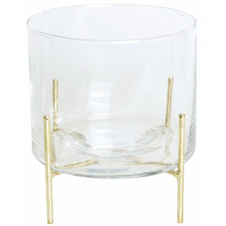 Szklana Osłonka/Wazon Na Złotej Podstawie F