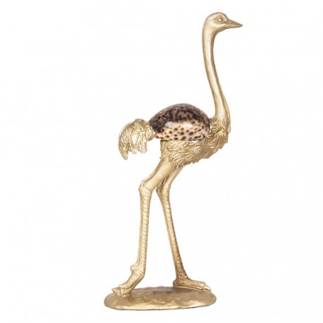 Złota Figurka Ozdobna Struś