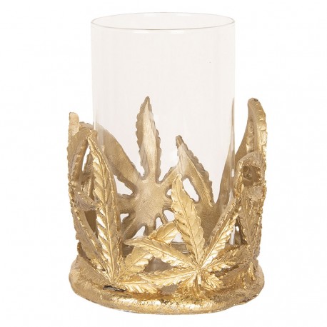 Złoty Świecznik Na Tealight Liście B