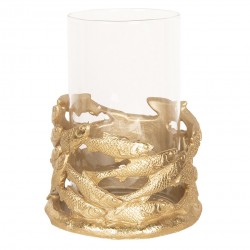 Złoty Świecznik Na Tealight Ryby