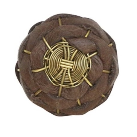 Gałka Meblowa Chic Antique z Brązową Skórą