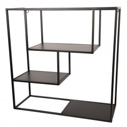 Industrialne Półki Ścienne Kwadrat Czarne