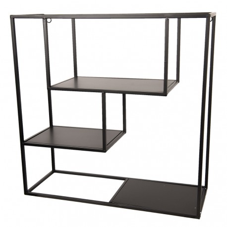 Industrialne Półki Ścienne Kwadrat Czarne