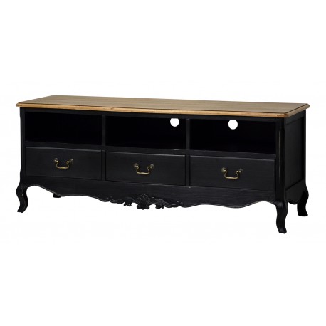 Komoda RTV Sorrento w Stylu Prowansalskim Czarna