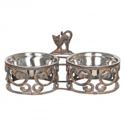 Ozdobna Miska Dla Kota Podwójna