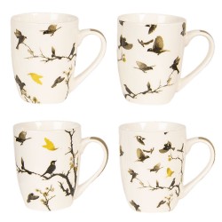 Porcelanowe Kubki Z Ptakami 4szt.