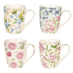 Porcelanowe Kubki W Kwiaty 4szt.