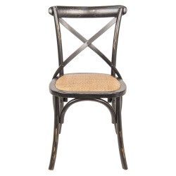 Krzesło w Stylu Prowansalskim Postarzane Czarne