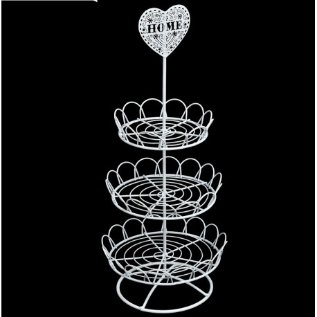 metalowa etażerka na jajka w białym kolorze