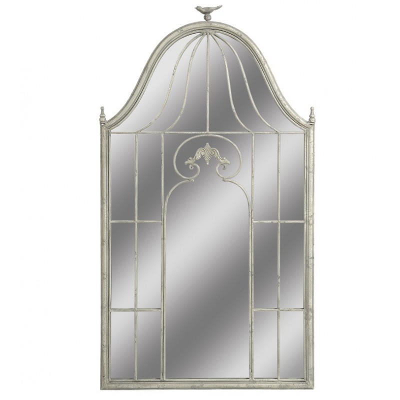 Lustro Belldeco Grigio Klatka to ozdobne lustro, którego rama ma ciakwy kształt klatki z ptaszkiem na górze.